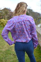 Load image into Gallery viewer, Purple Dori Tassel Top Repurposed Sari www.karmaripon.co.uk