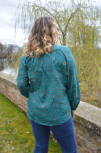 Load image into Gallery viewer, Blue Dori Tassel Top Repurposed Sari www.karmaripon.co.uk