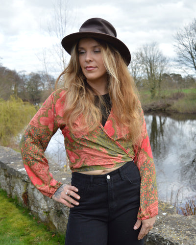 Repurposed Sari Butterfly Top UK 8-14 www.karmaripon.co.uk