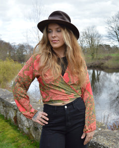 Repurposed Sari Butterfly Top UK 8-14 www.karmaripon.co.uk