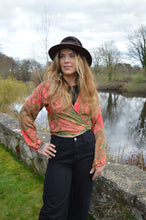 Load image into Gallery viewer, Repurposed Sari Butterfly Top UK 8-14 www.karmaripon.co.uk