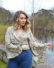 Load image into Gallery viewer, Boho Sleeve Sari Butterfly Top UK 14-18 Size L www.karmaripon.co.uk