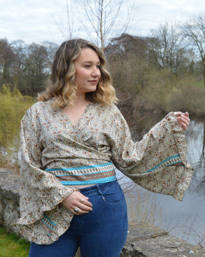 Boho Sleeve Sari Butterfly Top UK 14-18 Size L www.karmaripon.co.uk