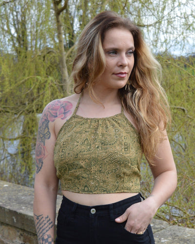 Sage Reversible Choli Top www.karmaripon.co.uk