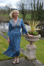 Load image into Gallery viewer, Deep Blue Safed Dress M/L www.karmaripon.co.uk