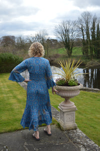 Deep Blue Safed Dress M/L www.karmaripon.co.uk