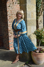 Load image into Gallery viewer, Teal Sari Laxmi kaftan Dress  www.karmaripon.co.uk