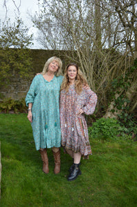 Anika Blue Flowy Cotton Dress  www.karmaripon.co.uk