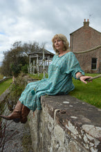 Load image into Gallery viewer, Anika Blue Flowy Cotton Dress  www.karmaripon.co.uk