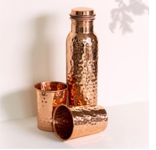 Copper bottle & cup gift set