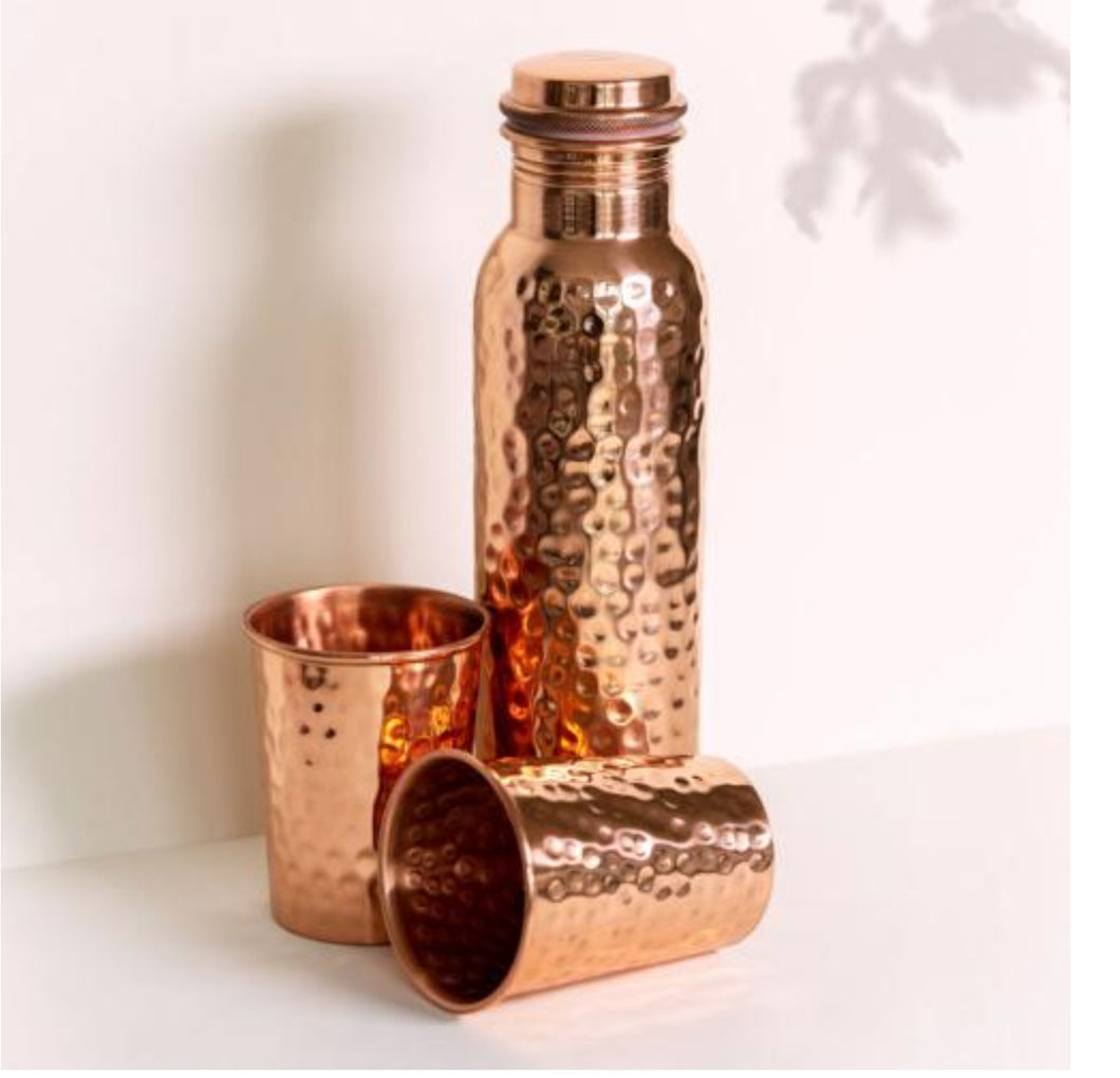 Copper bottle & cup gift set