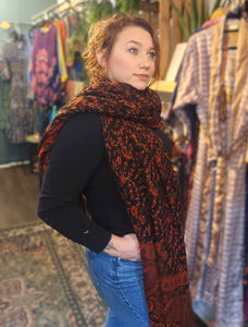Warm indian shawl with tassels www.karmaripon.co.uk