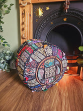 Load image into Gallery viewer, Black Indian Pouffe