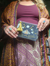 Load image into Gallery viewer, Embroidered Moth Pouch Bag www.karmaripon.co.uk