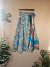 Load image into Gallery viewer, Repurposed Sari Wrap Skirt www.karmaripon.co.uk