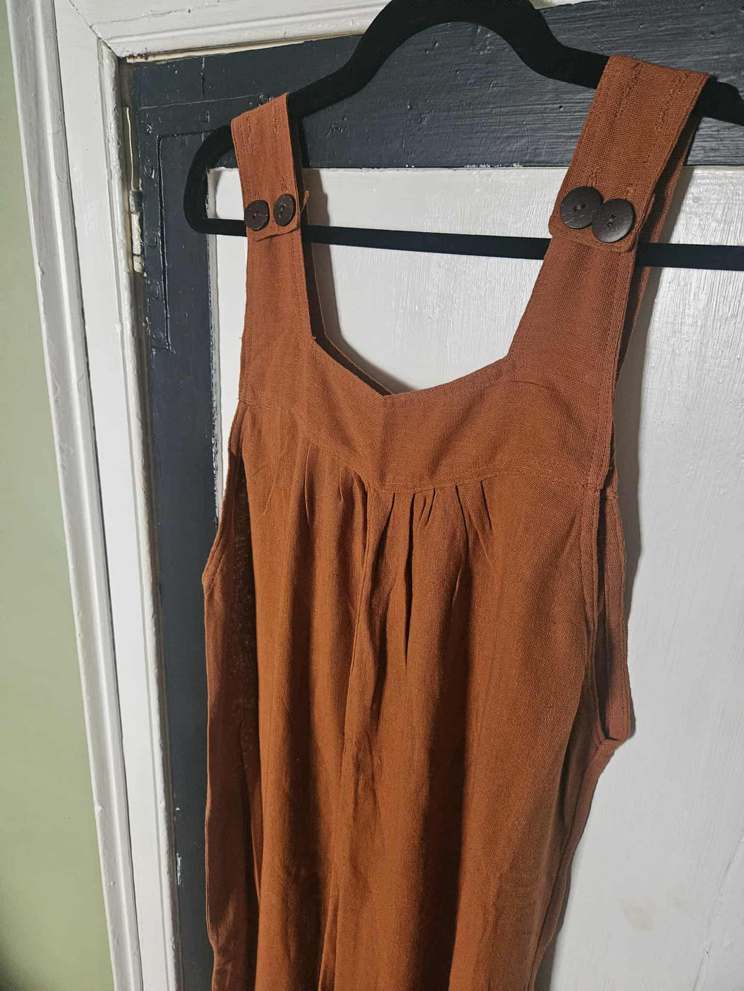 Four coloured overalls/ dungarees 
www.karmaripon.co.uk