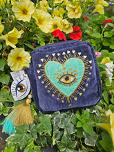 Load image into Gallery viewer, Embroidered Eye Pouch Bag www.karmaripon.co.uk