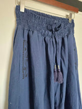 Load image into Gallery viewer, Tanvi dark blue Jute Trousers www.karmaripon.co.uk