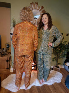 Sari Pyjamas in Blue, Green or Orange
www.karmaripon.co.uk
