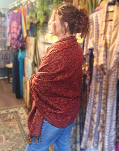 Warm indian shawl with tassels www.karmaripon.co.uk