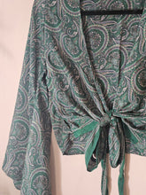 Load image into Gallery viewer, Repurposed Sari Butterfly Top www.karmaripon.co.uk