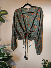 Load image into Gallery viewer, Repurposed Sari Butterfly Top UK 14-18 L