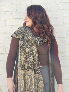 Black Pashmina Scarf  www.indiansummertrading.co.uk