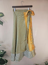 Load image into Gallery viewer, Repurposed Sari Wrap Skirt www.karmaripon.co.uk