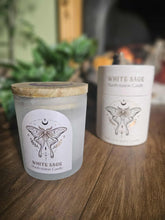Load image into Gallery viewer, White Sage manifestation Candle www.karmaripon.co.uk