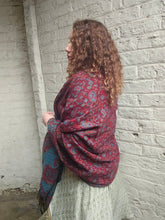 Load image into Gallery viewer, Warm indian shawl with tassels www.karmaripon.co.uk