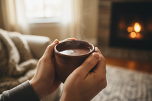 Load image into Gallery viewer, plain cacao in a cup held in 2 hands