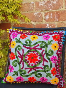Our Suzani Boho Handmade cushions will bring a splash of colour to any area of your home or office. www.karmaripon.co.uk