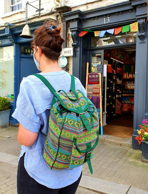 Colourful back pack from www.karmaripon.co.uk