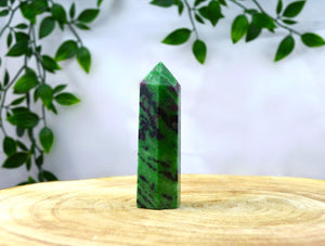 Ruby in Zoisite Crystal Point