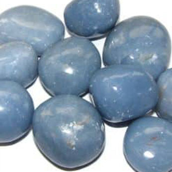 Angelite tumble stone www.karmaripon.co.uk