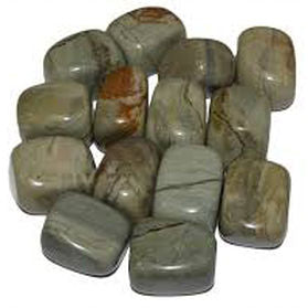 Silver Leaf Jasper Tumble Stone www.karmaripon.co.uk