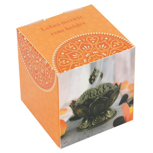 Metal Lotus Incense Holder www.karmaripon.co.uk