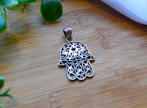 Hamsa Hand Pendant www.karmaripon.co.uk