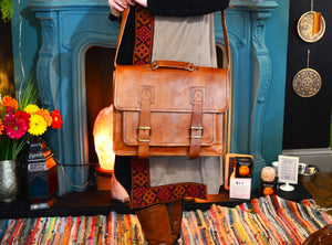 One Pocket Leather Satchel www.karmaripon.co.uk