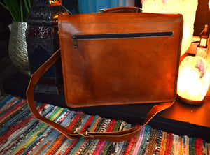 One Pocket Leather Satchel www.karmaripon.co.uk