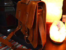 Load image into Gallery viewer, One Pocket Leather Satchel www.karmaripon.co.uk