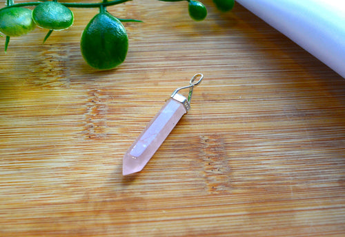 Rose Quartz Pendant www.karmaripon.co.uk