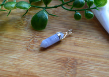 Load image into Gallery viewer, Blue Lace Agate point pendant www.karmaripon.co.uk