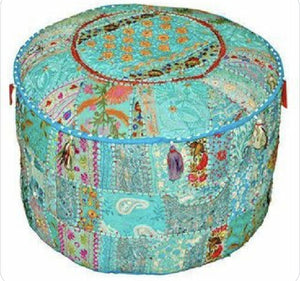 Indian Patchwork Pouffe www.karmaripon.co.uk