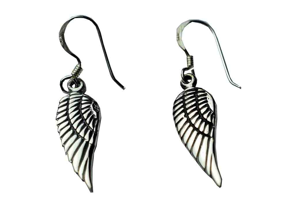 Angel Wing Earrings in 925 Silver www.karmaripon.co.uk