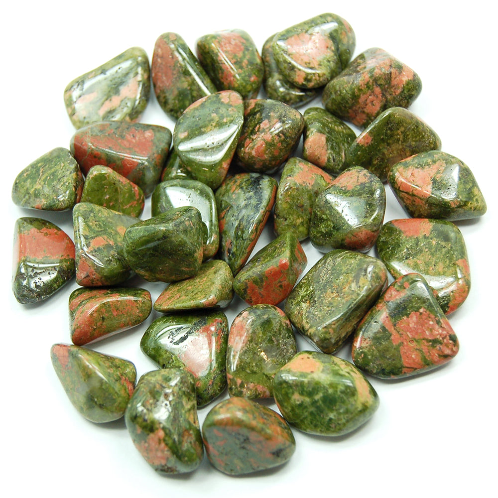 Unakite Tumble Stone www.karmaripon.co.uk