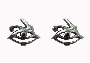 Eye of horus 925 silver earrings www.karmaripon.co.uk