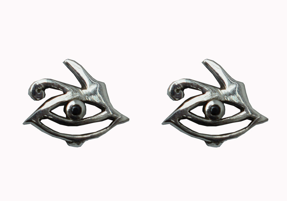 Eye of horus 925 silver earrings www.karmaripon.co.uk