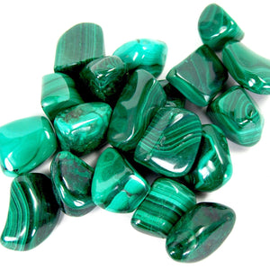 Malachite Tumble Stone www.karmaripon.co.uk