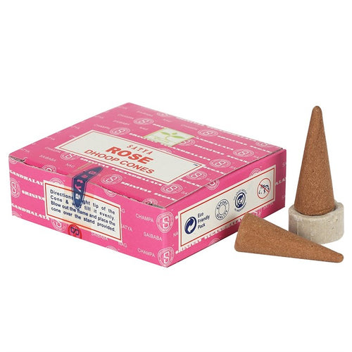 Satya Rose Incense Cones www.karmaripon.co.uk